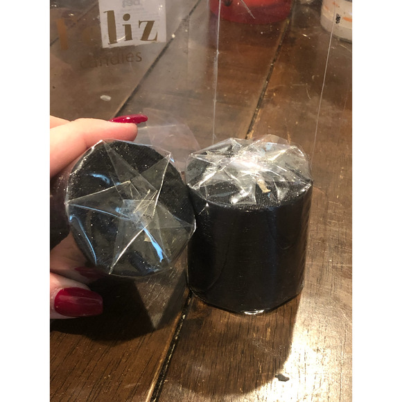 NWT TAG Black Sparkly Glitter Votive Candles Halloween Set of 4 - Picture 10 of 11